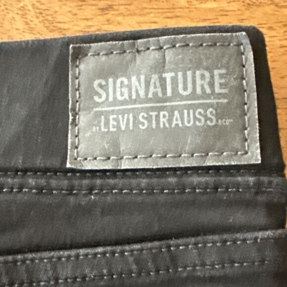 Signature By Levi Strauss Womens Black 14 W32 Shaping Pull-On Super Skinny Jeans - Picture 9 of 12
